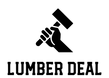 Logo of Lumber Deal with a hand holding a hammer on a white background